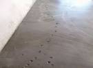主人看到刷过的水泥地板上到处都是猫爪的印迹, 然后看了看猫哭后的反应..。